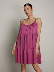 Abito balze viscosa fucsia