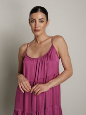Abito balze viscosa fucsia