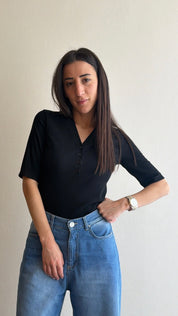 Polo serafino nera