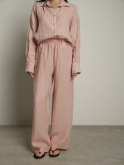 Pantalone lungo Lety cipria