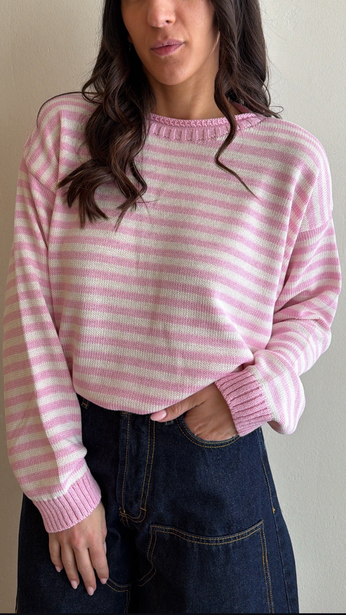 Rosy striped sweater (colors inside)