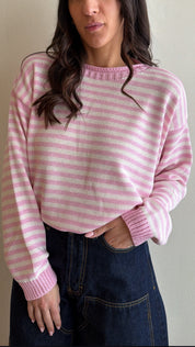 Rosy striped sweater (colors inside)