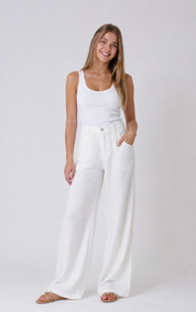 Beautiful pure white linen trousers PRE-ORDER 12/06 size XS