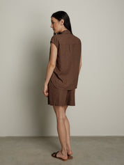Camicia smanicata Essenziale moro PREORDINE 26/06 TG. S