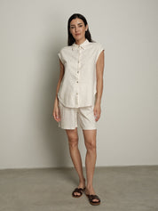 Camicia smanicata Essenziale burro