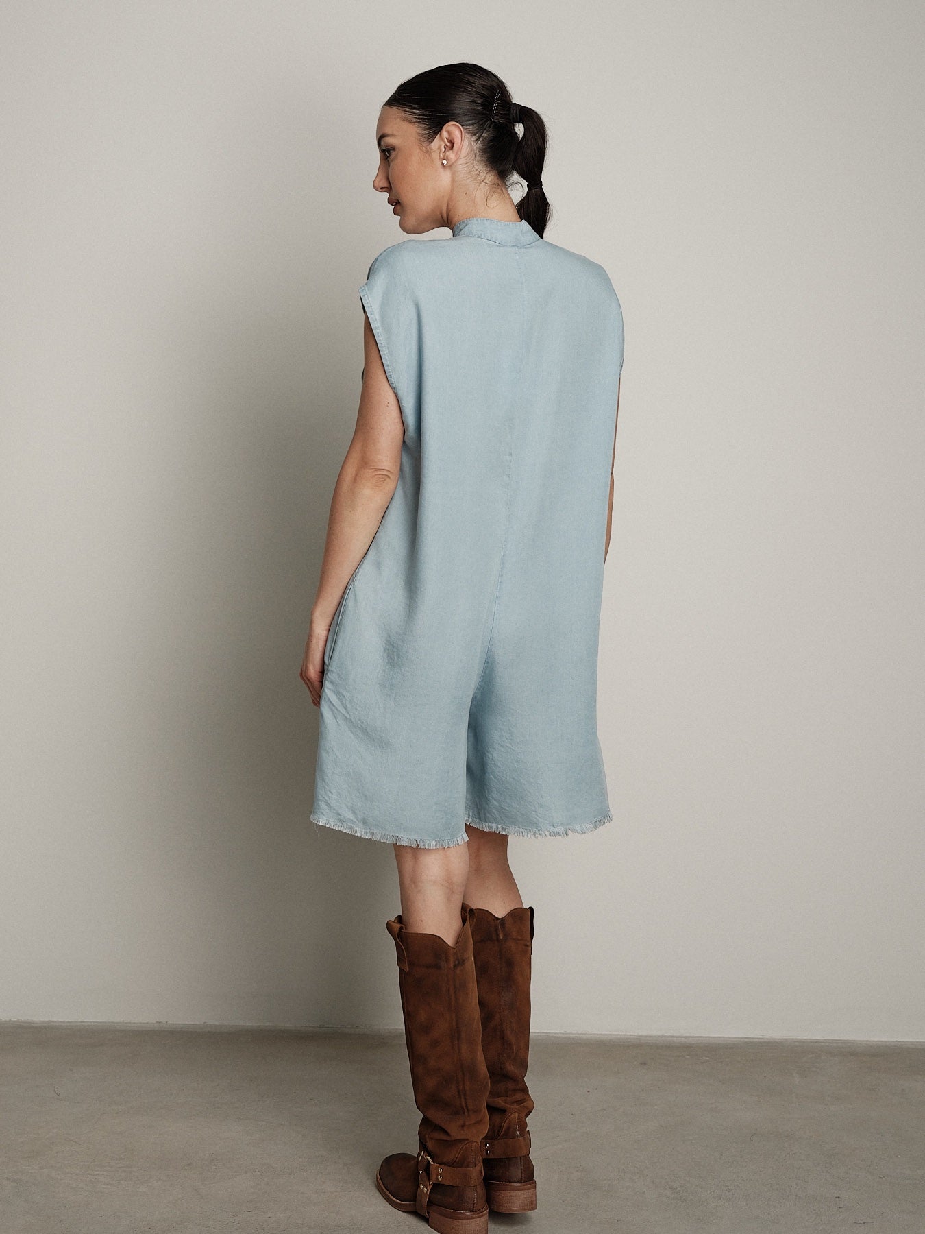 Salopette chambray chiaro