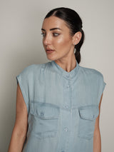 Salopette chambray chiaro