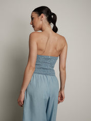 Top chambray chiaro