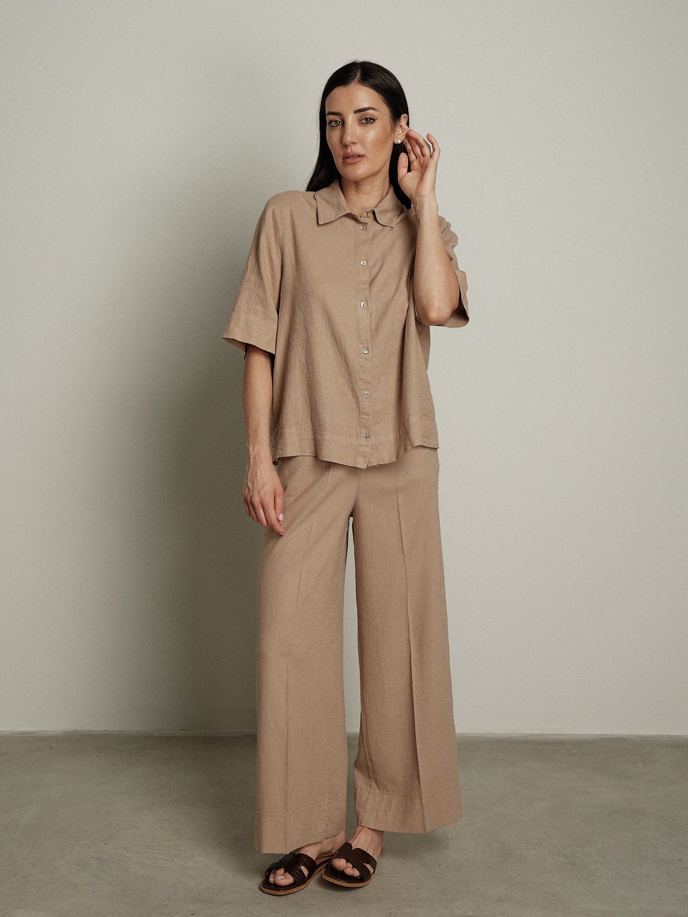 Camicia m/m Essenziale beige