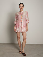 Shorts passamaneria multicolor riga rosa