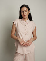 Camicia smanicata Essenziale cipria
