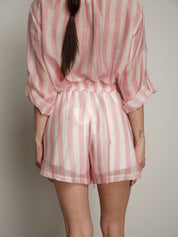 Shorts passamaneria multicolor riga rosa