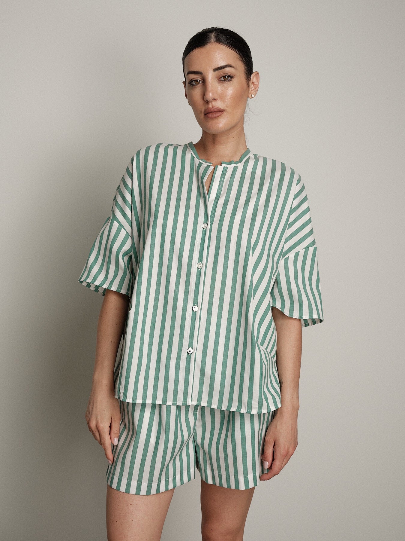 Camicia Sand riga pistacchio
