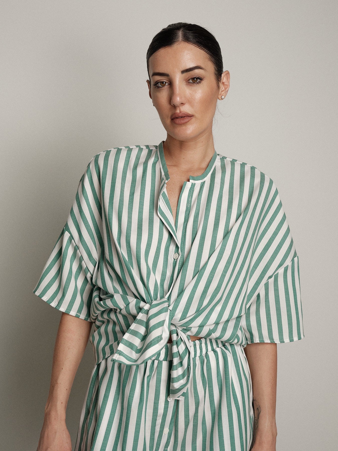 Camicia Sand riga pistacchio