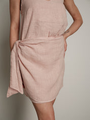 Top in lino rosa