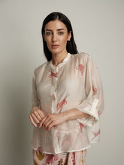 Camicia bianca con tigre rosa PREORDINE 29/06
