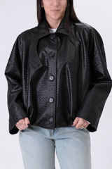 Bomber intrecciato nero