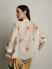 Camicia virale bianca con zebre PREORDINE 29/06