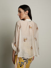 Camicia virale bianca con zebre PREORDINE 29/06