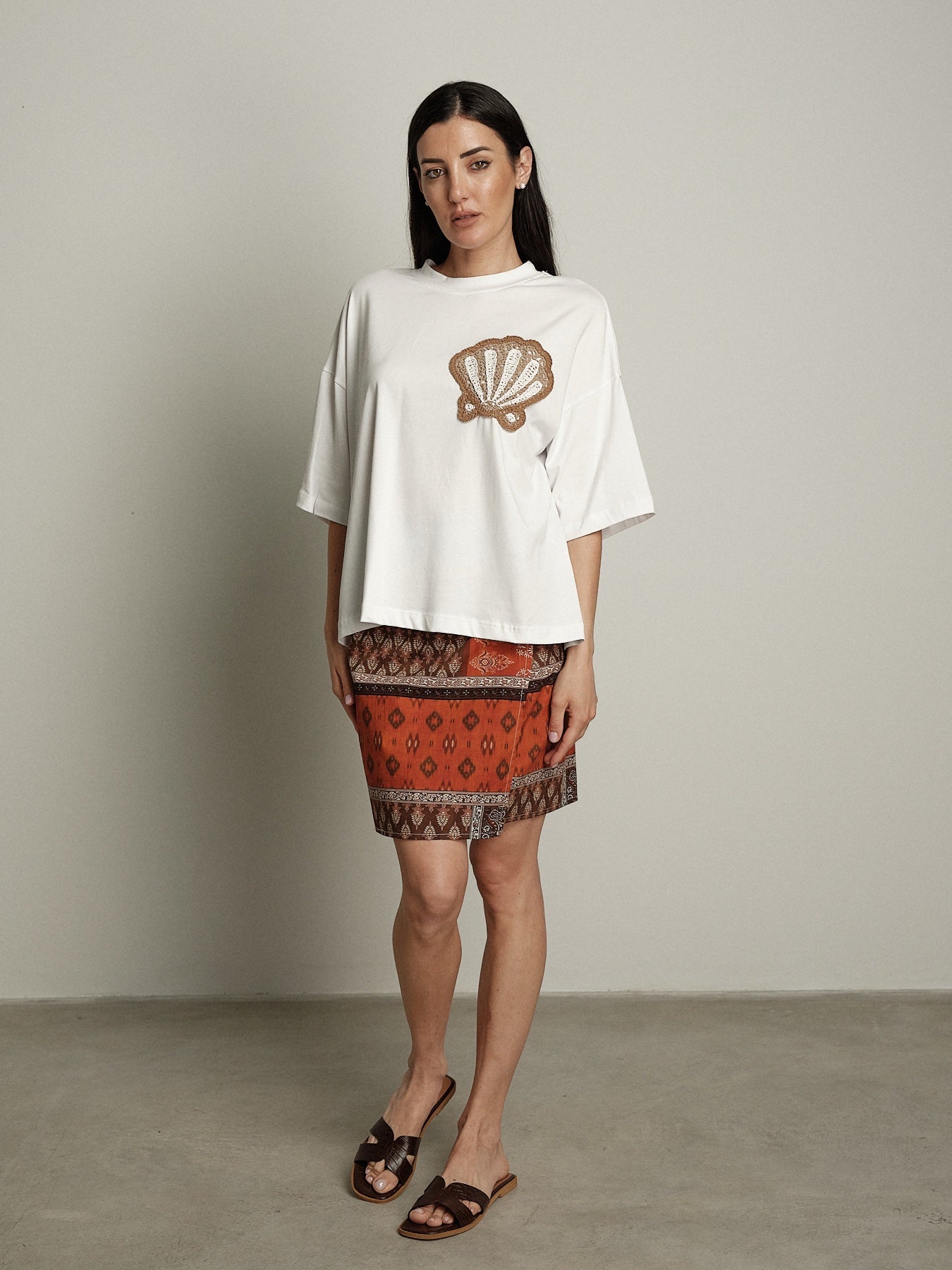 Completo gonna + t-shirt conchiglia