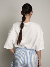 Completo frutta t-shirt + shorts limone riga azzurra