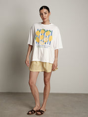 Completo frutta t-shirt + shorts limone riga gialla