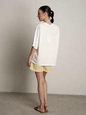 Completo frutta t-shirt + shorts limone riga gialla