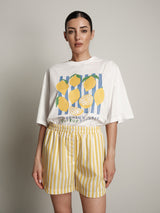 Completo frutta t-shirt + shorts limone riga gialla