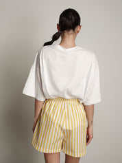 Completo frutta t-shirt + shorts limone riga gialla