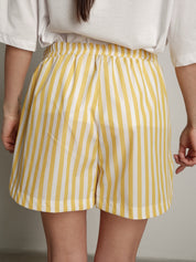 Completo frutta t-shirt + shorts limone riga gialla