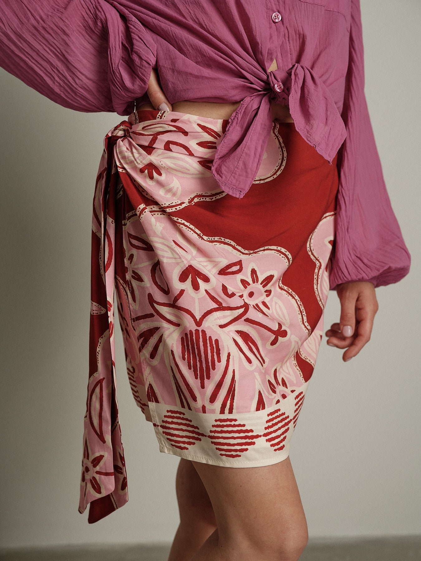 Completo gonna + camicia viola