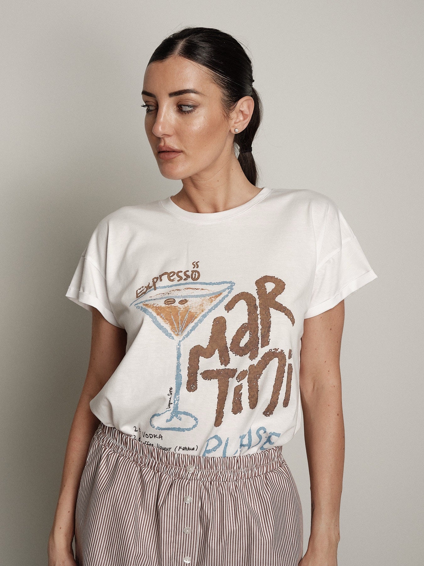 Completo Martini t-shirt + shorts cioccolato