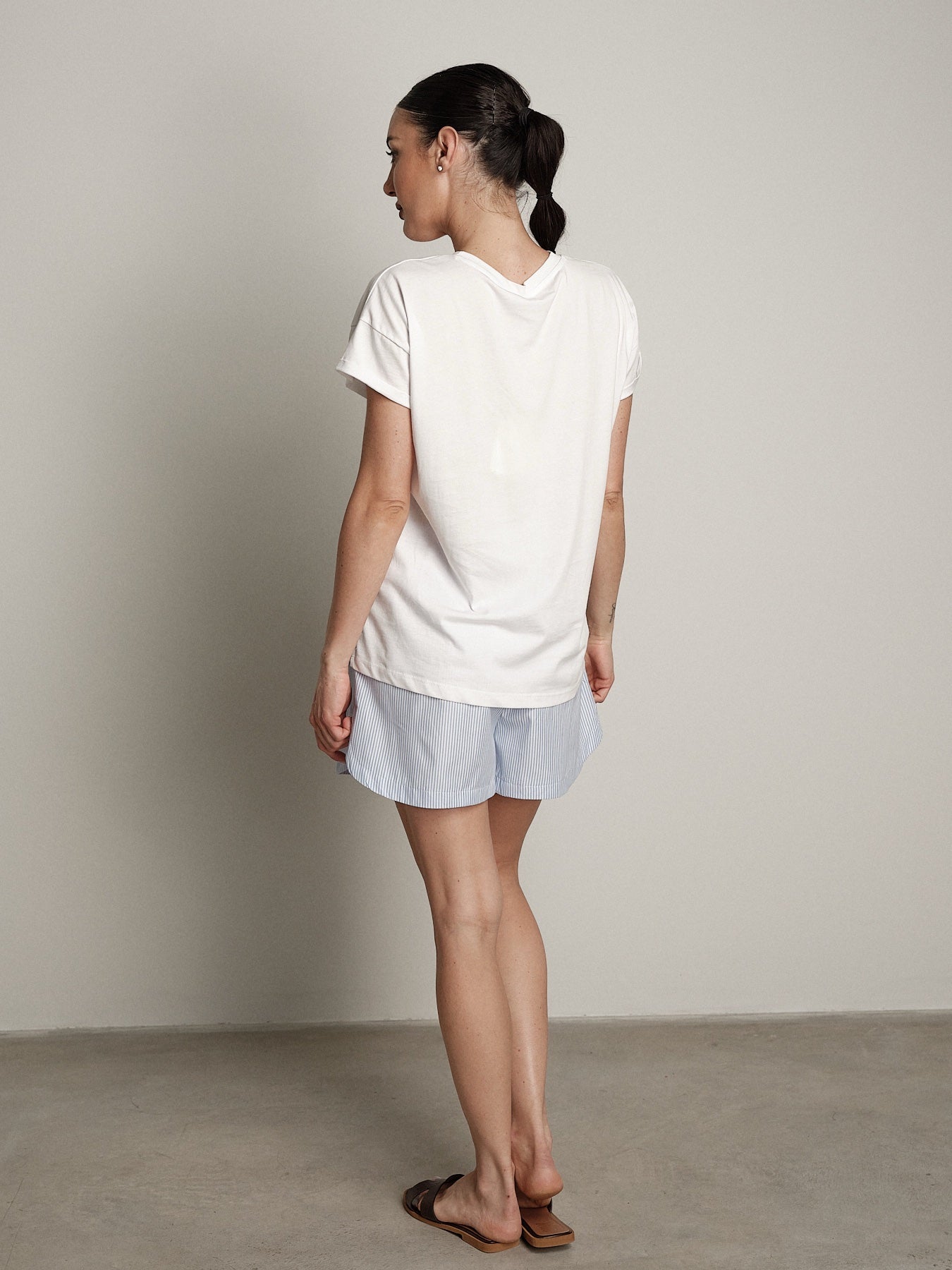 Completo Martini t-shirt + shorts celeste