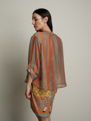 Camicia virale riga carta da zucchero/arancio PREORDINE 29/06