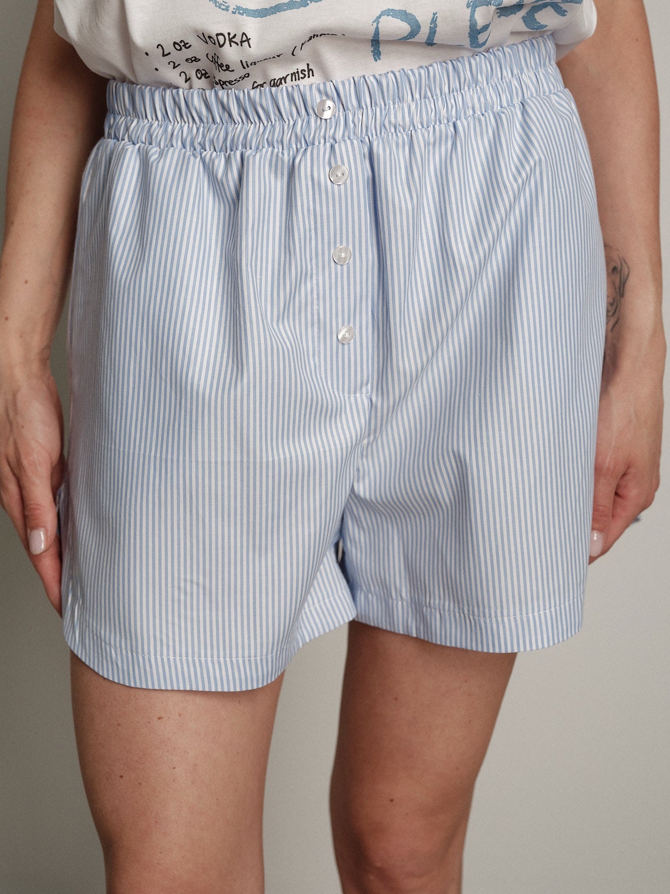 Completo Martini t-shirt + shorts celeste