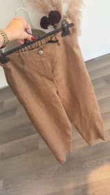 Pantalone bestseller lino tabacco