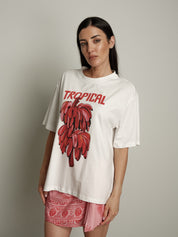 T-shirt tropical bianca