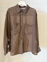 Camicia mussola leggera - Moka
