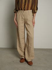 Pantalone bella puro lino beige PREORDINE 22/06