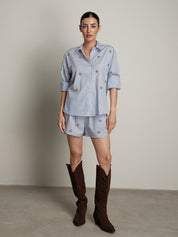 Shorts cabochon riga azzurro