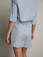Camicia cabochon riga azzurra