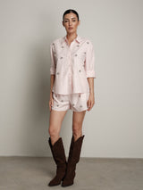 Camicia cabochon riga rosa