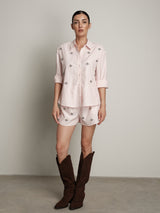 Shorts cabochon riga rosa