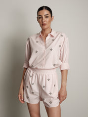 Shorts cabochon riga rosa