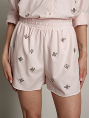 Shorts cabochon riga rosa