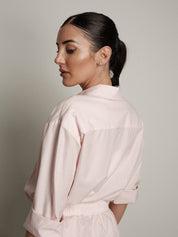 Camicia cabochon riga rosa