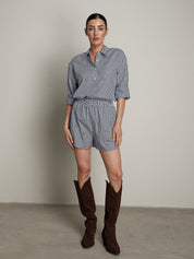 Shorts cabochon riga blu
