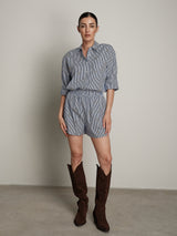 Shorts cabochon riga blu