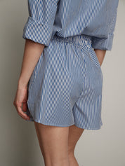 Shorts cabochon riga blu
