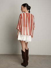 Camicia virale burro/arancio